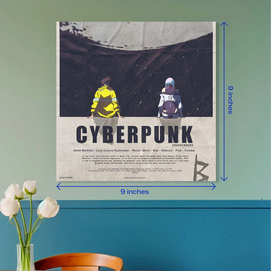 Cyberpunk Edgerunners Minimalist Anime Square Poster