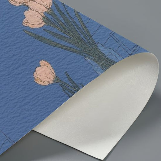 Goldfish and Flowers Blue Still Life Textura