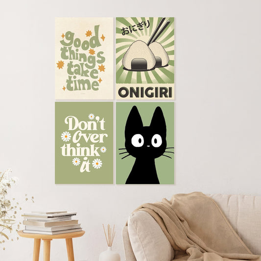 Japanese Minimal Aesthetic Wall Poster Set of 4