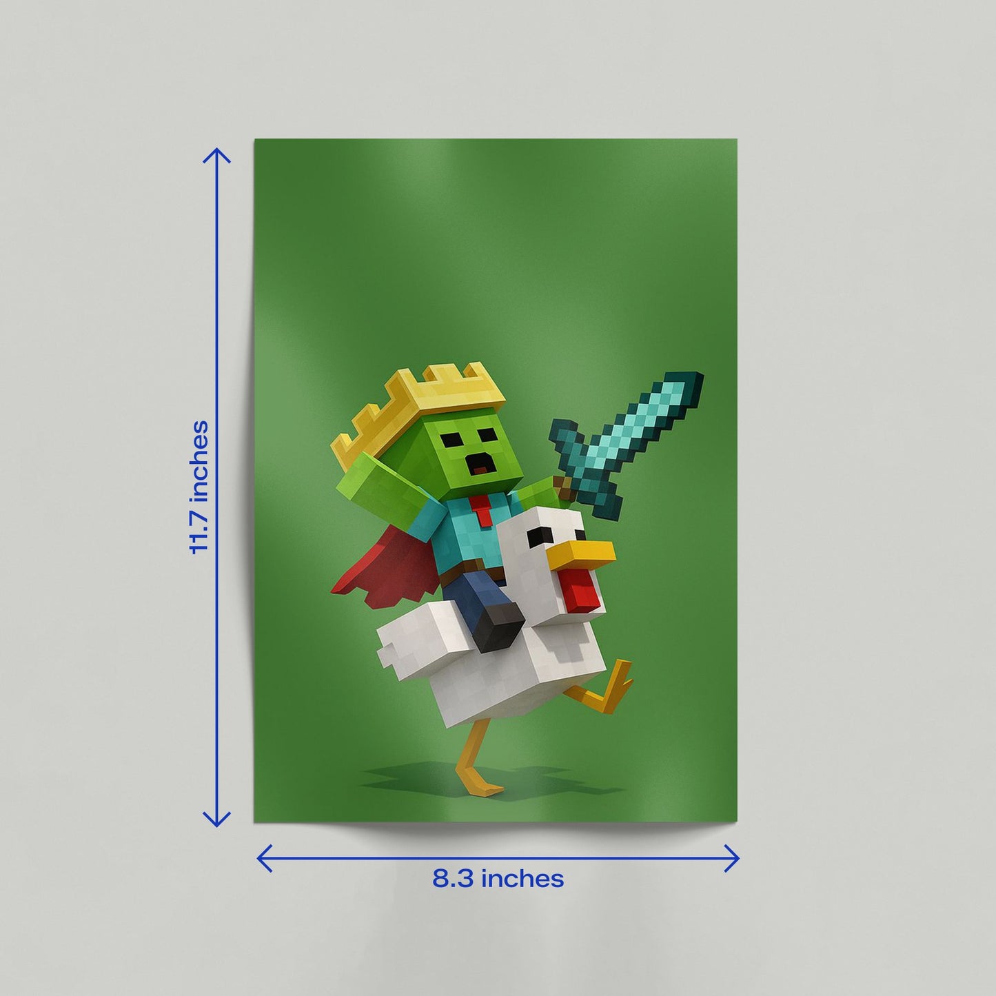 Minecraft – Zombie King Riding Chicken Poster