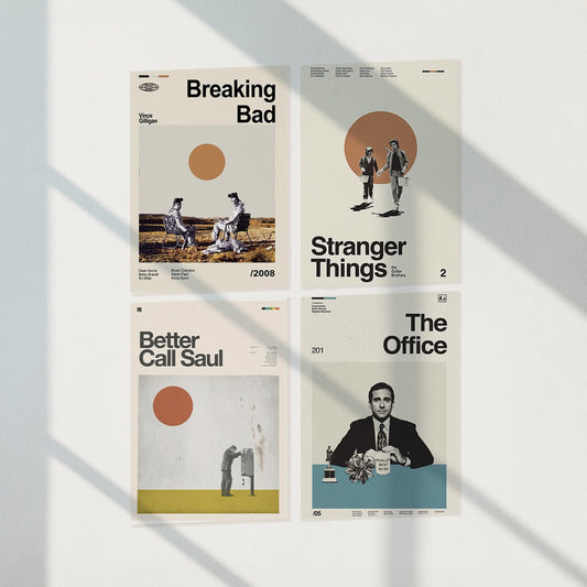 Minimal TV Series Wall Poster Set of 4
