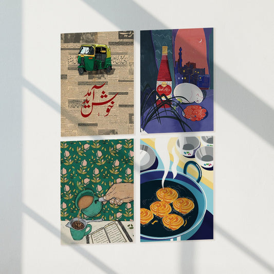 Pakistani Culture & Nostalgia Art Set of 4