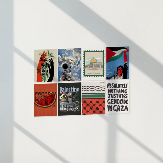 Palestine Solidarity & Heritage Art Posters Set of 8
