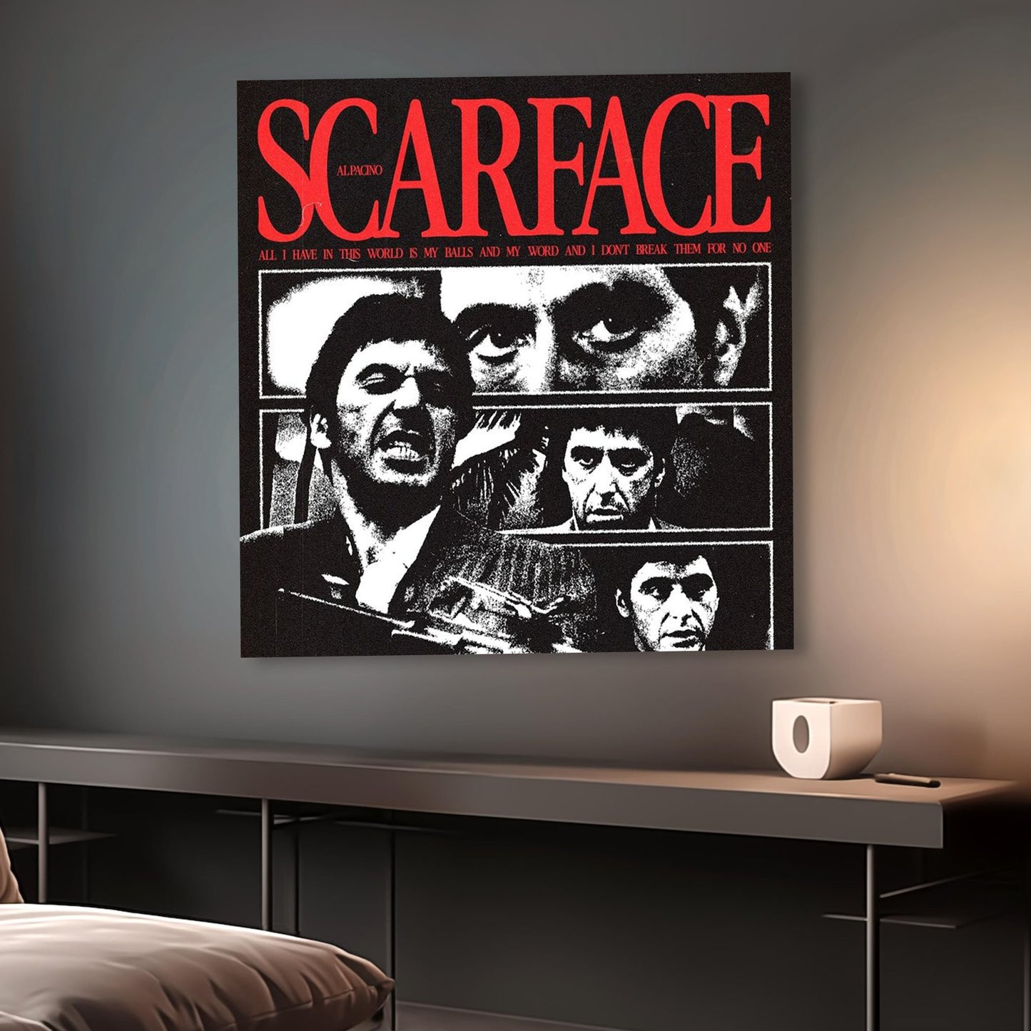 Scarface Vintage Grunge Aesthetic Square Movie Poster