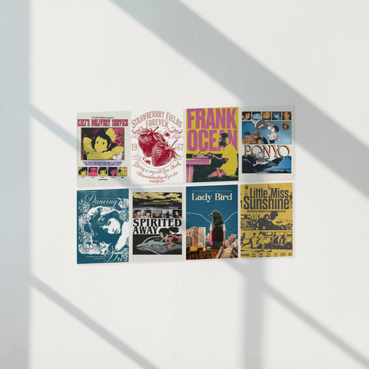 Studio Ghibli & Indie Film Aesthetic Posters Set of 8