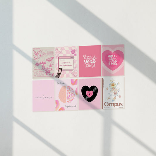 Y2K Pink Desktop & Stationery Posters Set of 8