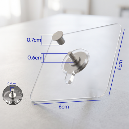 Transparent Self-Adhesive Screw Wall Mount (No-Drill)