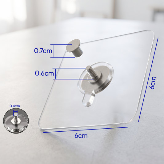 Transparent Self-Adhesive Screw Wall Mount (No-Drill)