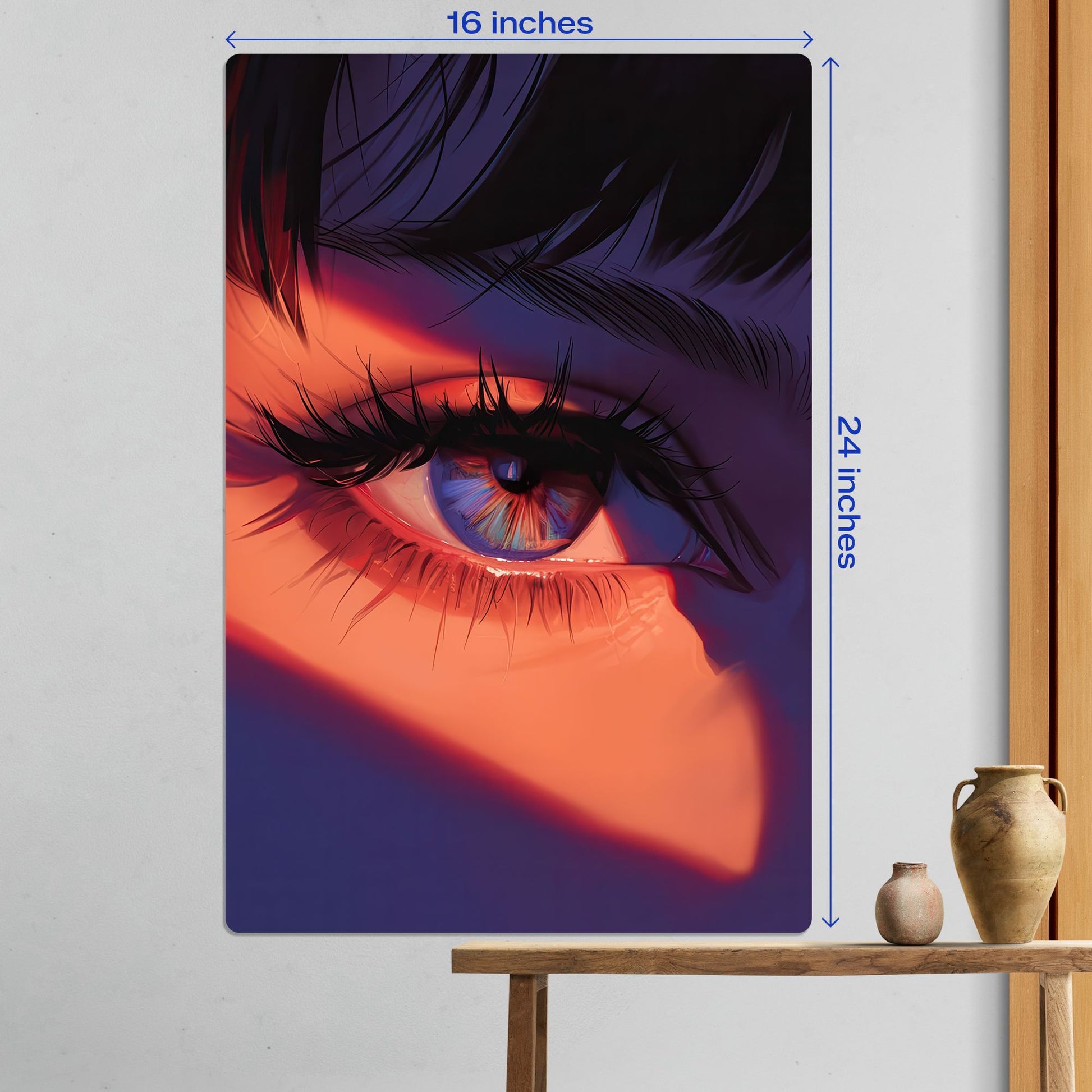 anime girl aesthetic eye close up metal poster 16 by 24 inches large size