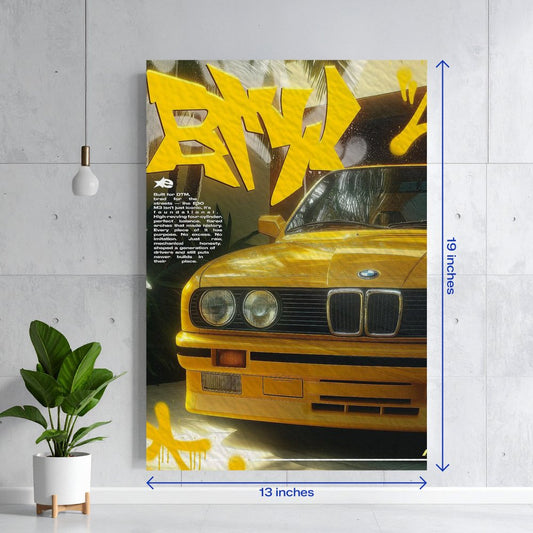 BMW M3 E30 Yellow JDM Style Textura