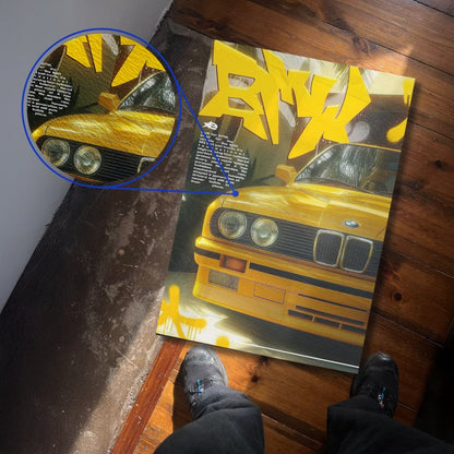 BMW M3 E30 Yellow JDM Style Textura