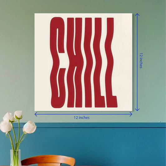 Chill Red Wavy Typography Minimalist Square Poster