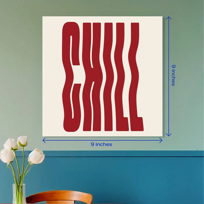 Chill Red Wavy Typography Minimalist Square Poster