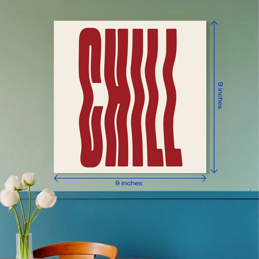 Chill Red Wavy Typography Minimalist Square Poster