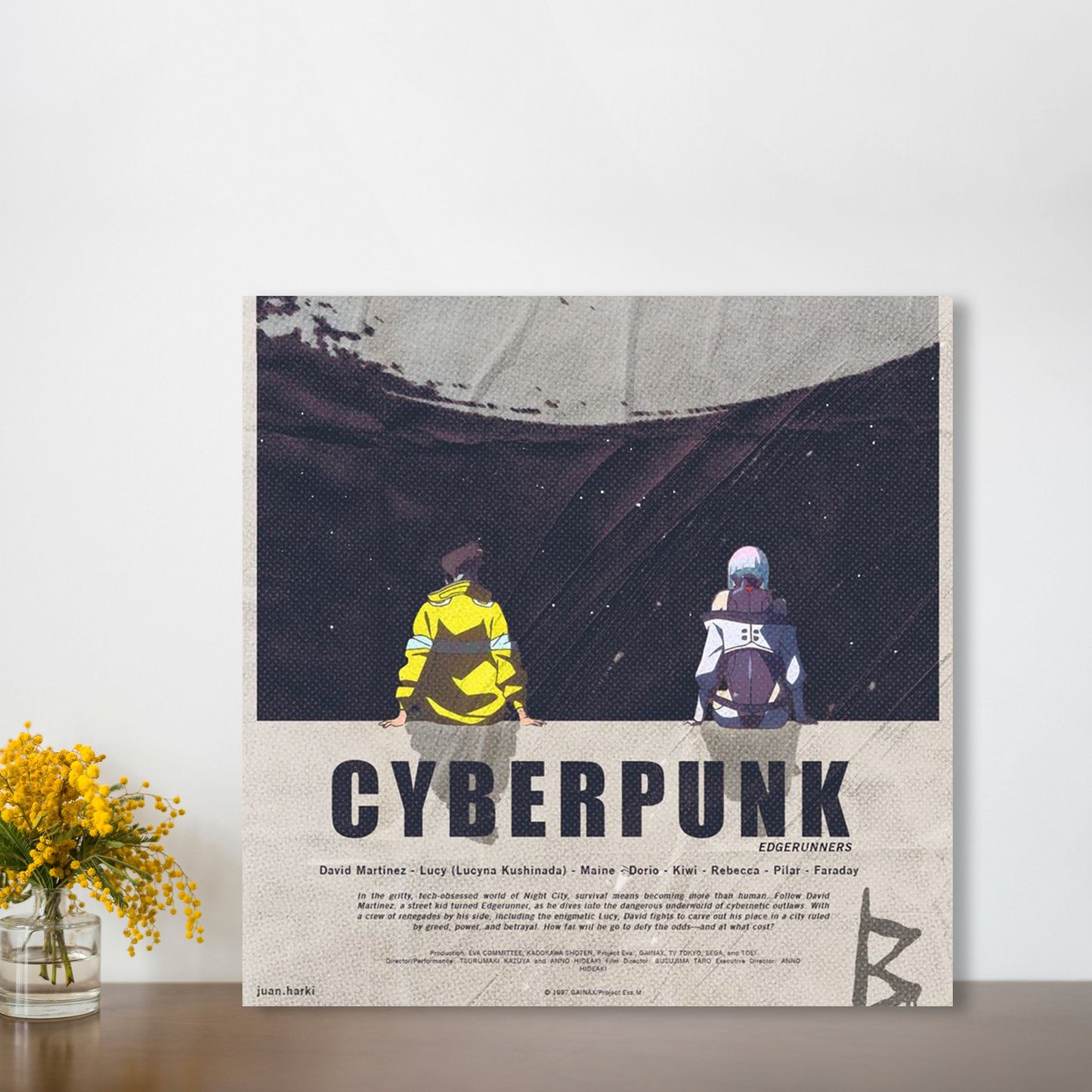 Cyberpunk Edgerunners Minimalist Anime Square Poster