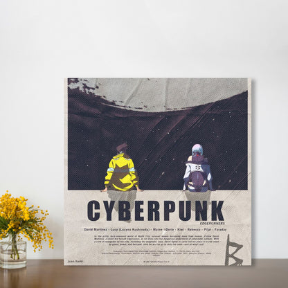 Cyberpunk Edgerunners Minimalist Anime Square Poster