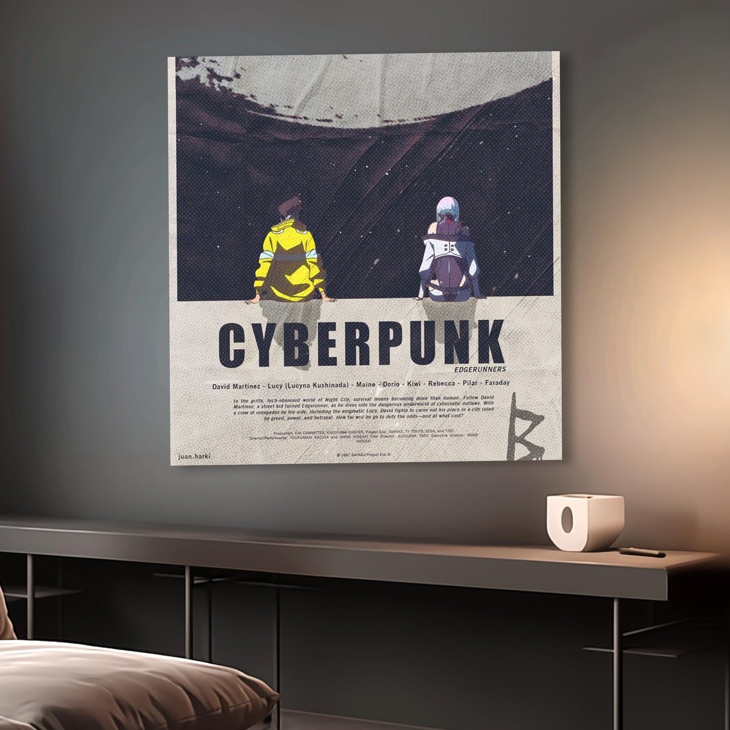 Cyberpunk Edgerunners Minimalist Anime Square Poster