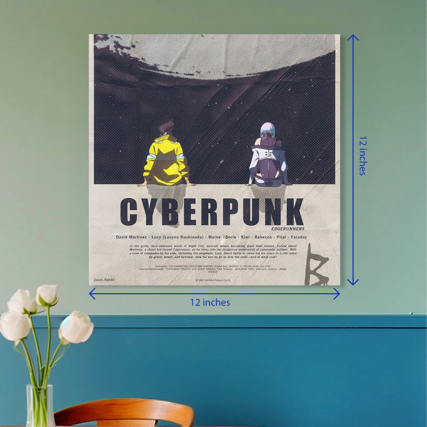 Cyberpunk Edgerunners Minimalist Anime Square Poster