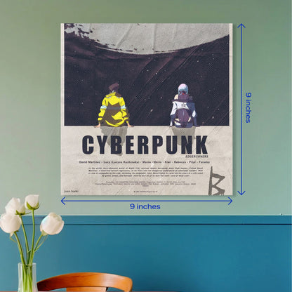 Cyberpunk Edgerunners Minimalist Anime Square Poster