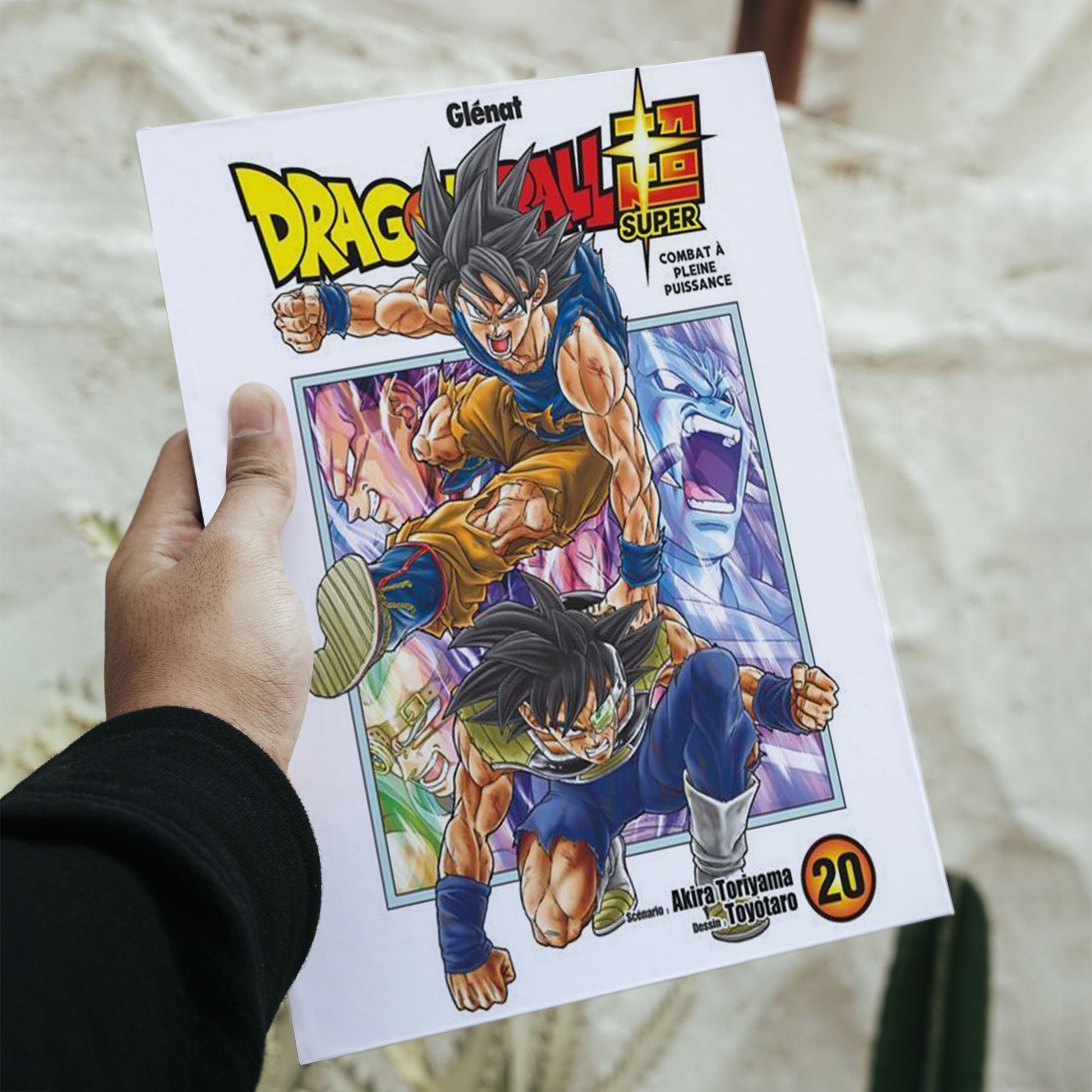 Large 11.7 by 16.5 inch Dragon Ball Super manga cover poster with detailed Japanese graphics and Akira Toriyama branding.