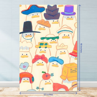 Duck Crew Cute Expressions Vertical Poster