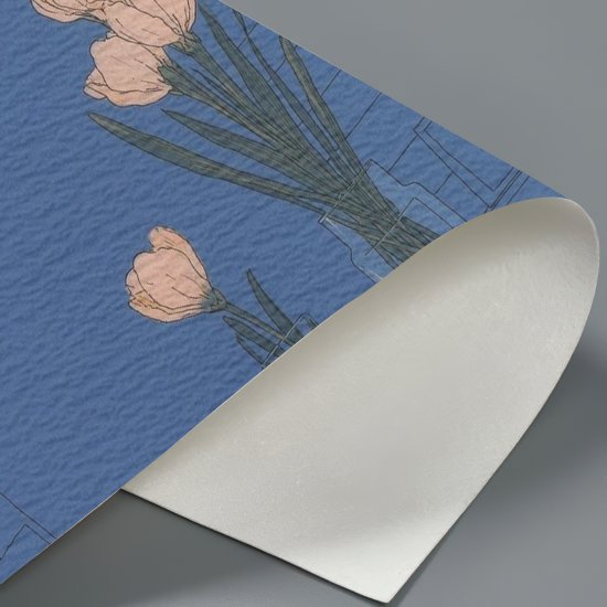 Goldfish and Flowers Blue Still Life Textura