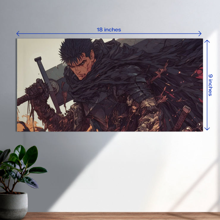Guts Berserk Black Swordsman Horizontal Poster