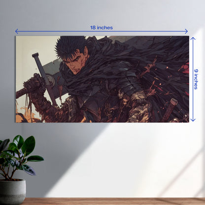Guts Berserk Black Swordsman Horizontal Poster