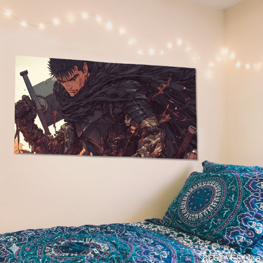 Guts Berserk Black Swordsman Horizontal Poster