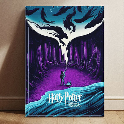 Harry Potter and the Prisoner of Azkaban small art print size guide with 8.3 by 11.7 inch dimensions labeled in blue.
