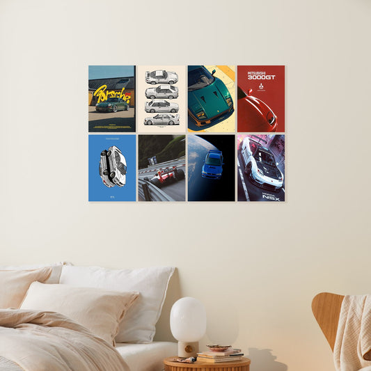 JDM Car & Porsche 911 Automotive Posters Set of 8