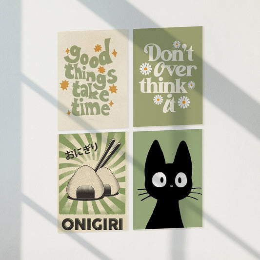Japanese Minimal Aesthetic Wall Poster Set of 4