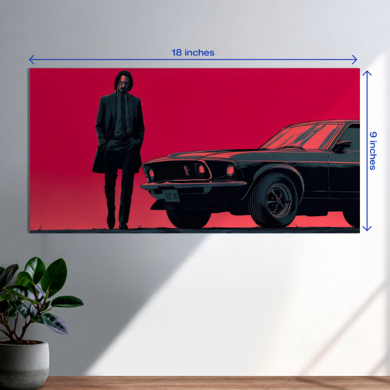 John Wick Mustang 1969 Horizontal Poster