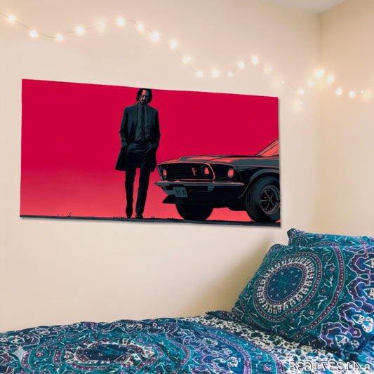 John Wick Mustang 1969 Horizontal Poster