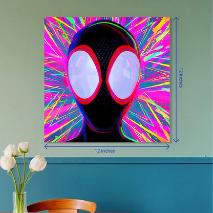 Miles Morales Spider-Man Neon Psychedelic Square Poster