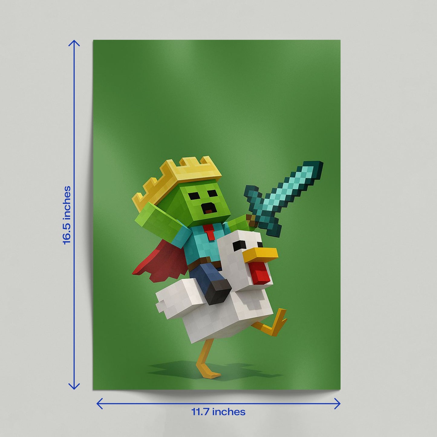 Minecraft – Zombie King Riding Chicken Poster