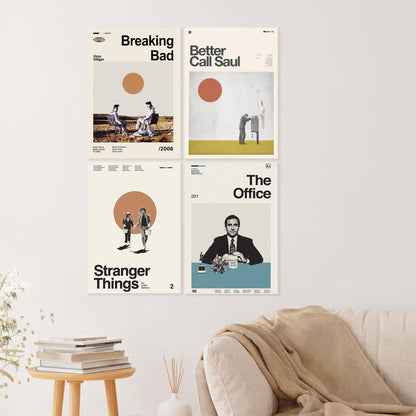 Minimal TV Series Wall Poster Set of 4