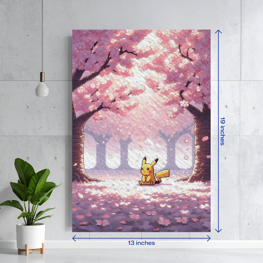 Pikachu Pixel Art Cherry Blossom Forest Textura