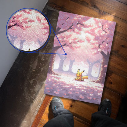 Pikachu Pixel Art Cherry Blossom Forest Textura