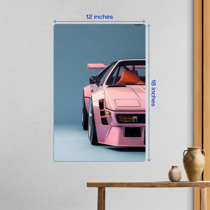 pink porsche 911 widebody jdm metal poster in the versatile 12x18 inch medium size