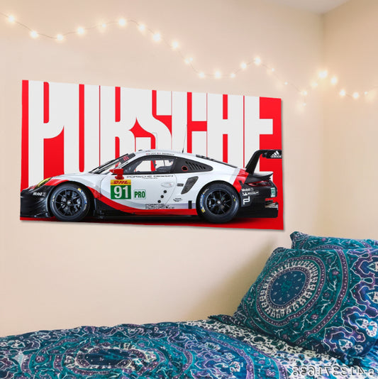 Porsche 911 RSR Racing Horizontal Poster