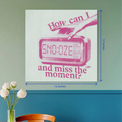 SZA Snooze Pink Retro Aesthetic Square Music Poster