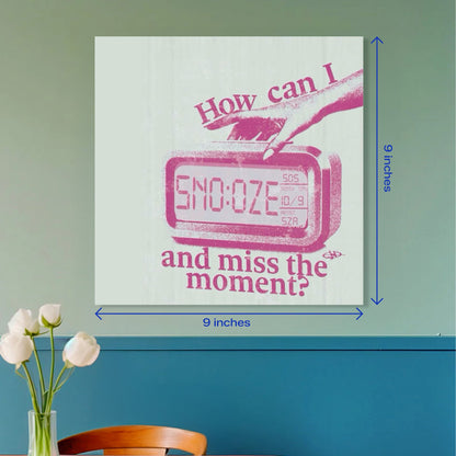 SZA Snooze Pink Retro Aesthetic Square Music Poster