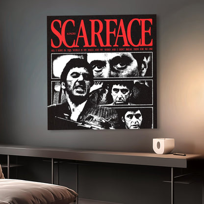 Scarface Vintage Grunge Aesthetic Square Movie Poster