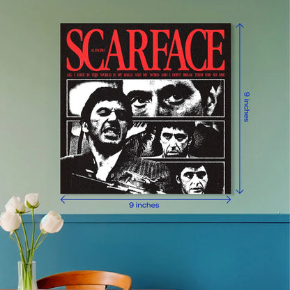 Scarface Vintage Grunge Aesthetic Square Movie Poster