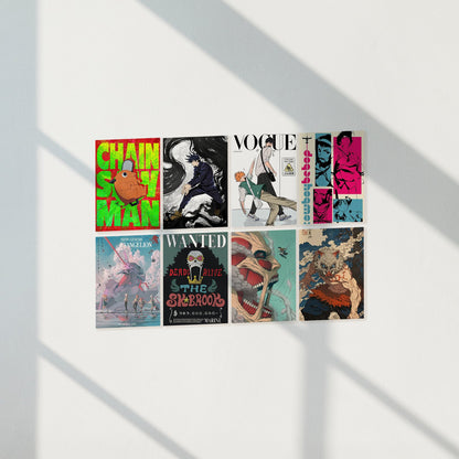 Shonen Manga & Anime Hero Mix Posters Set of 8