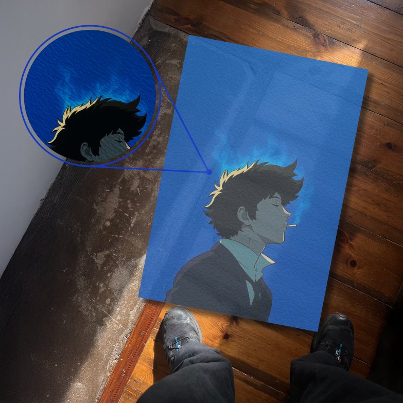 Spike Spiegel Cowboy Bebop Blue Smoke Textura