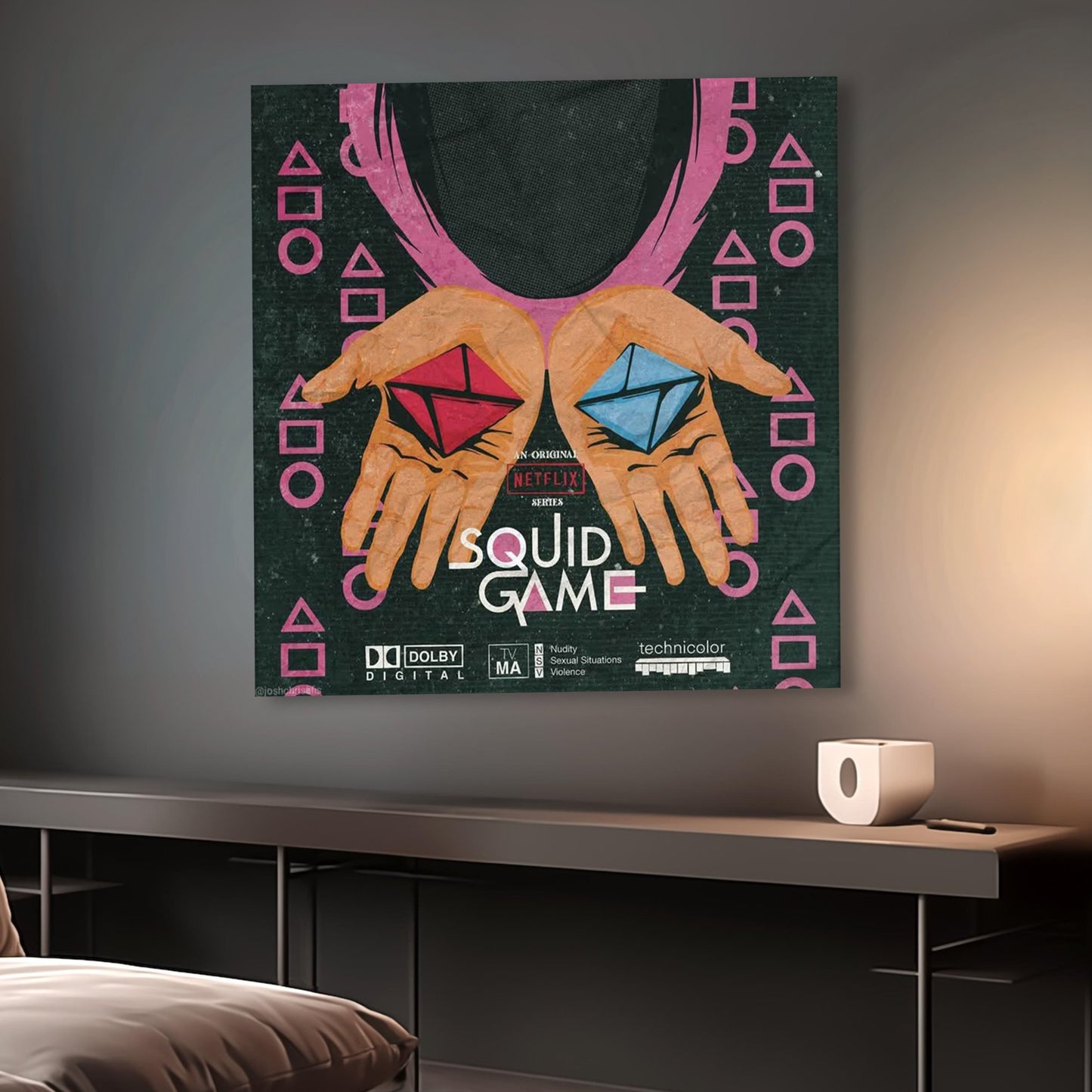 Squid Game Retro Geometric Aesthetic Square Poster