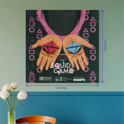 Squid Game Retro Geometric Aesthetic Square Poster