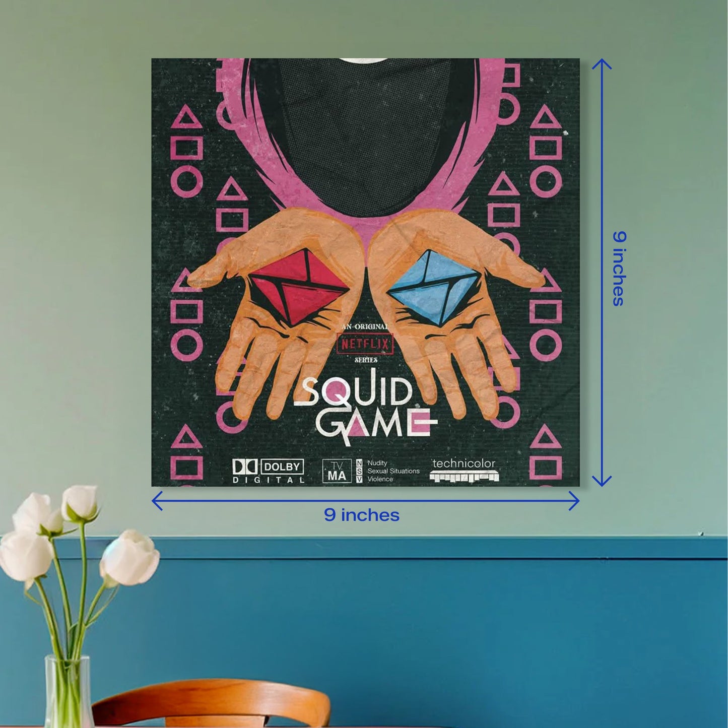 Squid Game Retro Geometric Aesthetic Square Poster